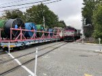 MBTA 1115 passing the fiber plow train